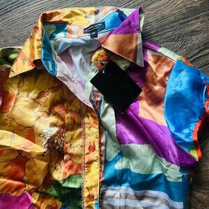 Jane Doe Woman's Goth EMO Punk New Wave Button Shirt  MEDIUM NWT's